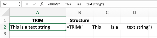 Para usar la función TRIM en Excel con una cadena de texto, use la fórmula = TRIM ("texto"), reemplazando "texto" con su propia cadena de texto.