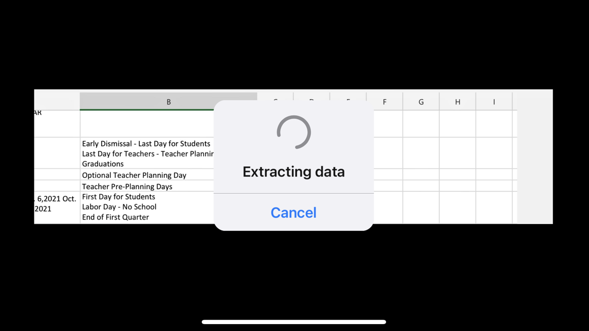 Estrai dati da un'immagine in Excel su dispositivi mobili