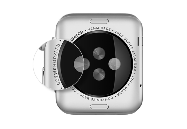 Encontre o número de série do Apple Watch na capa traseira