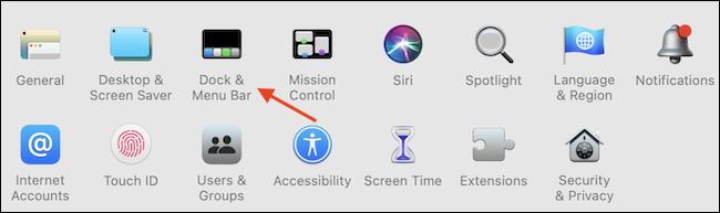 Vaya a "Dock & Menu Bar" desde la aplicación Preferencias del sistema.