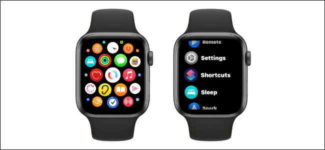 Vista de cuadrícula y vista de lista para aplicaciones en Apple Watch
