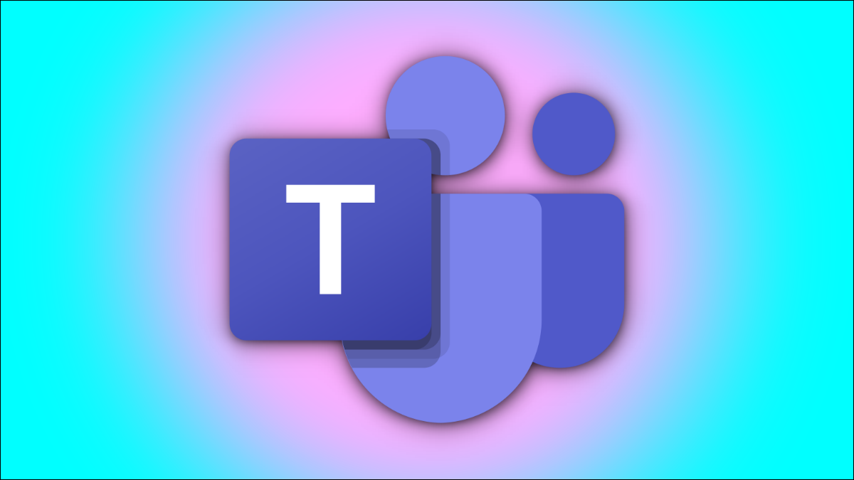 Ein Microsoft Teams-Logo auf einem zweifarbigen Hintergrund.