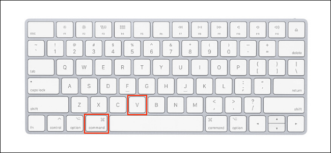 Como colar no Mac usando o atalho do teclado