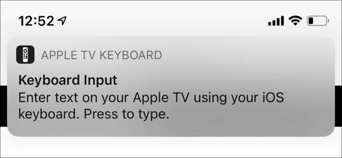 Notificación de entrada de Apple TV