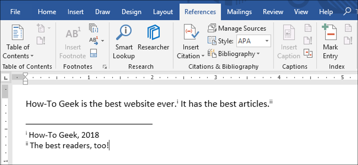 using endnote in word