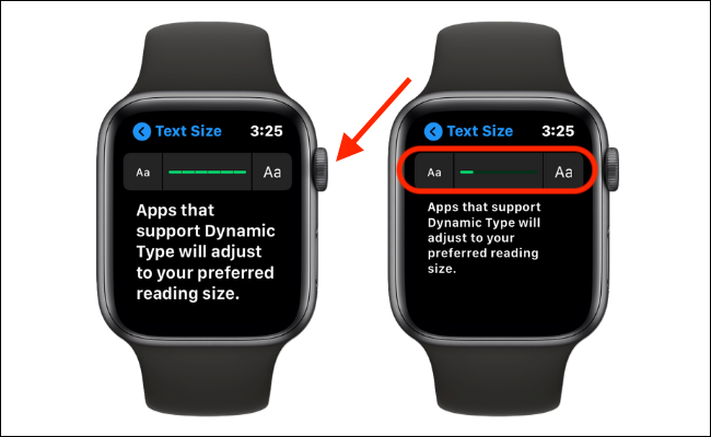 Augmenter la taille du texte sur Apple Watch