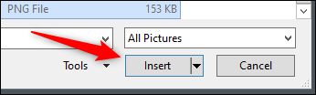 Haga clic en "Insertar" después de seleccionar su imagen. 