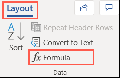 En la pestaña Diseño, haga clic en Fórmula en la sección Datos