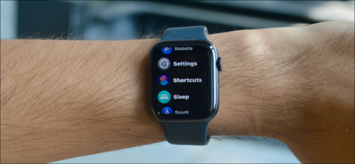 Vista de lista para la pantalla de aplicaciones de Apple Watch