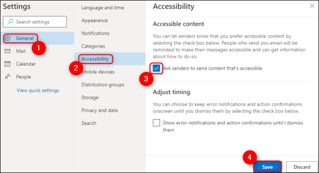 Microsoft Outlook proporciona contenido accesible