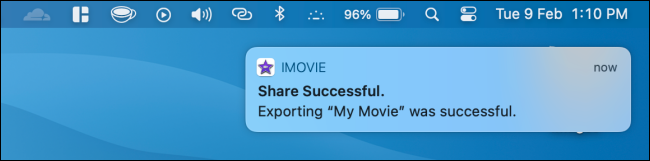 Película exportada en iMovie