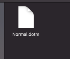 El archivo Normal.dotm en una Mac.
