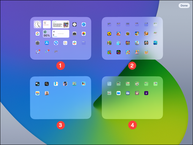 Layout dello schermo su un iPad