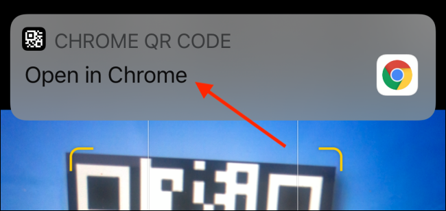 Abrir el código QR en la notificación de Chrome desde la aplicación de la cámara