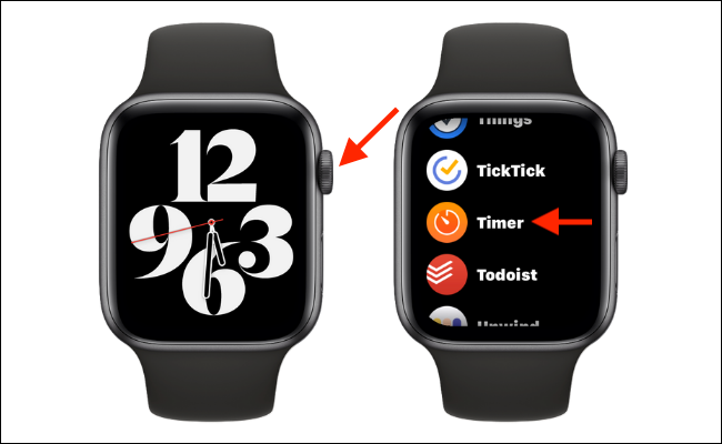Abrir la aplicación Timer en Apple Watch