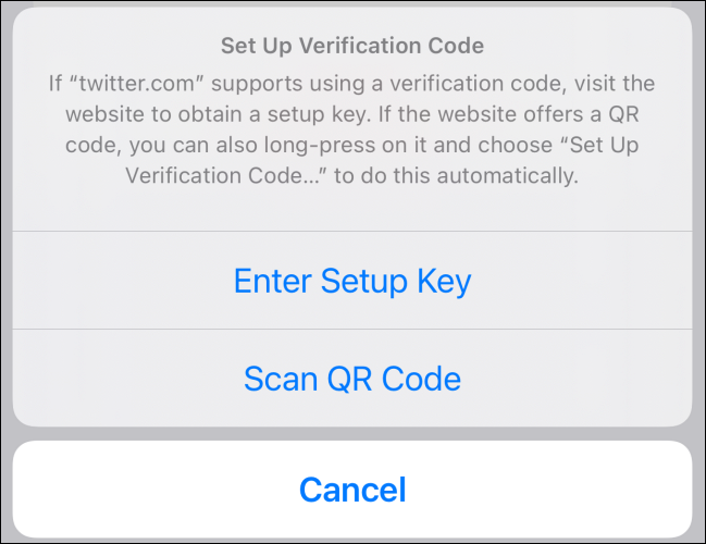 Elija entre la opción "Introducir clave de configuración" y "Escanear código QR".