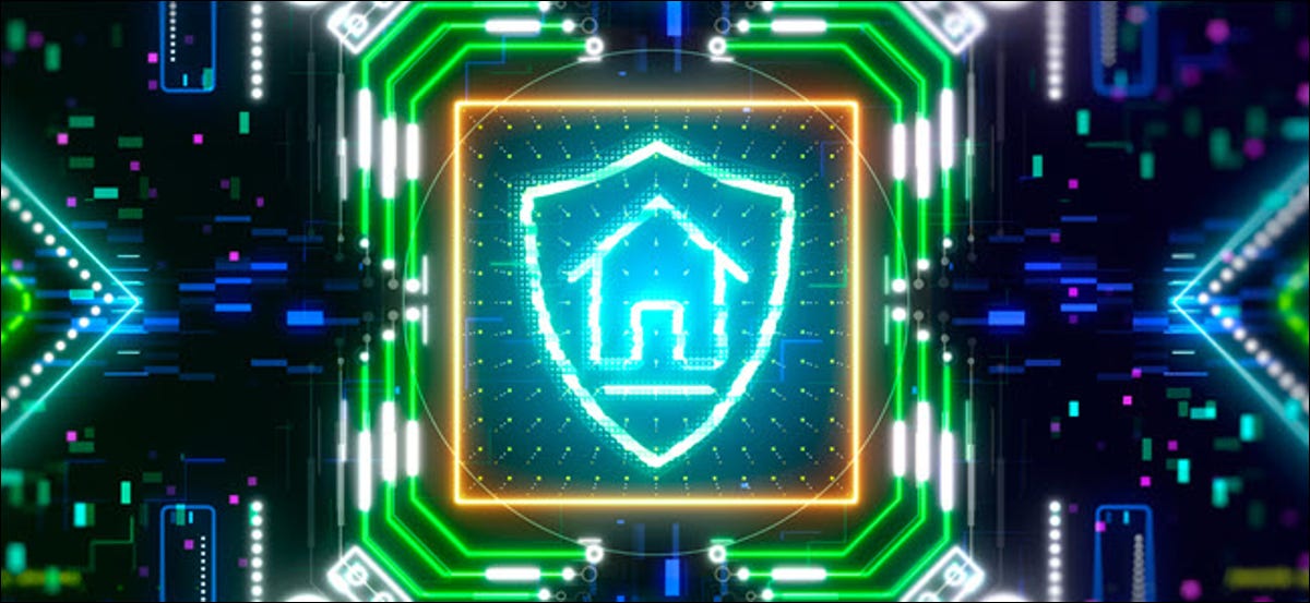 Símbolo de protección y seguridad para el hogar inteligente.