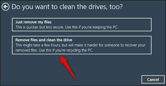 Eliminar archivos y limpiar la opción de unidad