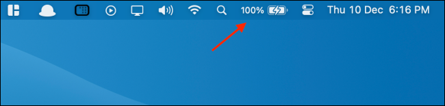 View battery with percentage in the menu bar