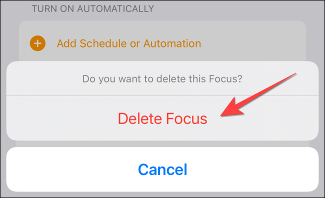 Seleccione "Eliminar foco" de nuevo en la ventana emergente de confirmación.
