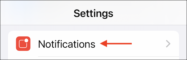 En la aplicación "Configuración", vaya a la sección "Notificaciones".