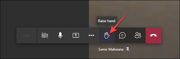 elija el botón "Levantar la mano" para levantar la mano.