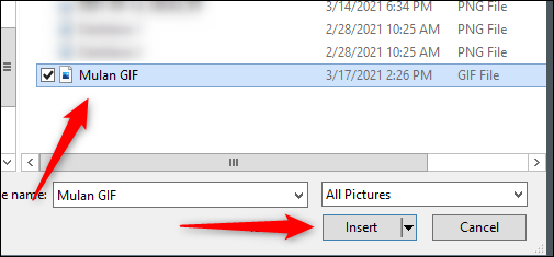 Seleccionar un GIF en el Explorador de archivos