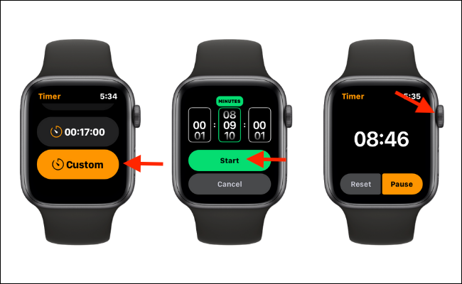 Configurar un temporizador personalizado en el Apple Watch