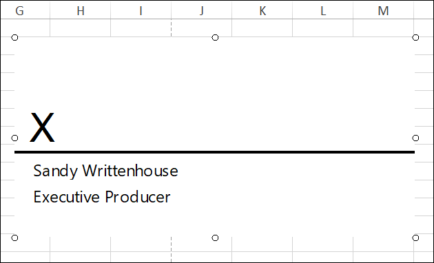 Línea de firma en Excel