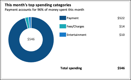 Gráfico circular de las principales categorías de gasto