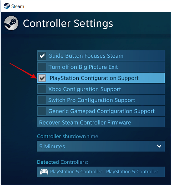 Habilitar el soporte de configuración de PlayStation en Steam