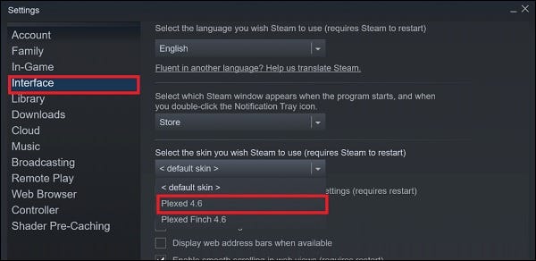 Cómo seleccionar Steam Skins en el cliente Steam