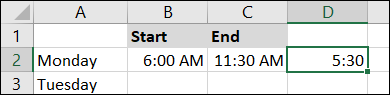 Formato correcto que muestra horas y minutos.