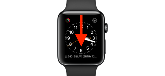 Swipe down from the watch face
