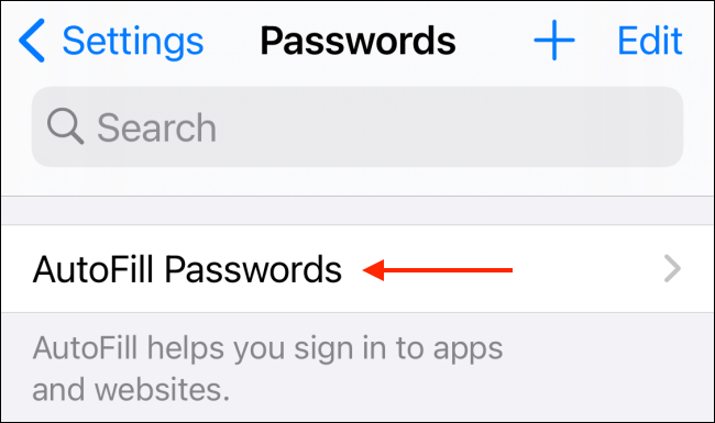 Tippen Sie auf Passwörter automatisch vervollständigen