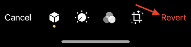 Toque el botón "Revertir" en la barra de herramientas inferior en la vista de edición.