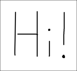 La palabra Hola dibujada en OneNote
