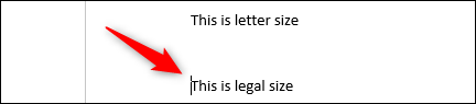 Este es el tamaño legal