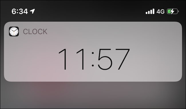 Un exemple de la minuterie en cours d'exécution comme indiqué sur l'écran Siri.