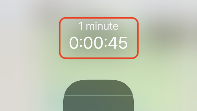 You will see a timer countdown in the Control Center pop-up window.