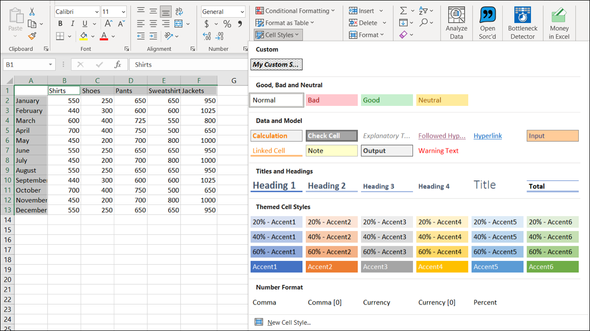 Estilos de celda en Microsoft Excel