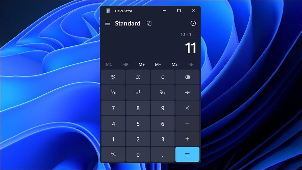 Modo padrão da calculadora do Windows 11