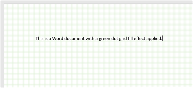 Un documento de Word con un fondo de cuadrícula de puntos en verde.