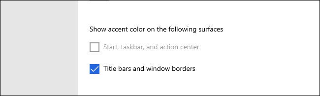 En Windows 10, el color de acento de la muestra en "Inicio, barra de tareas y centro de actividades" puede aparecer atenuado.