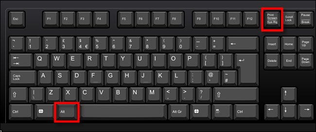 Pressione Alt + Imprimir tela no teclado.