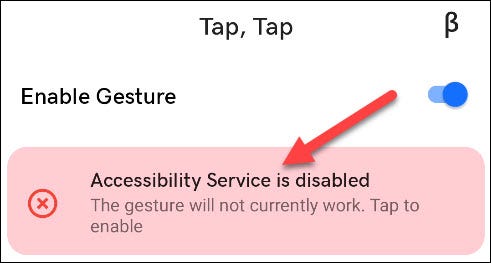 toque el banner del servicio de accesibilidad