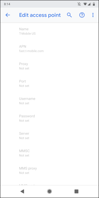 edit the access point screen showing grayed out options