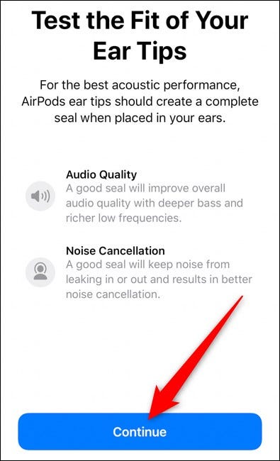 Apple AirPods Pro Seleccione Continuar