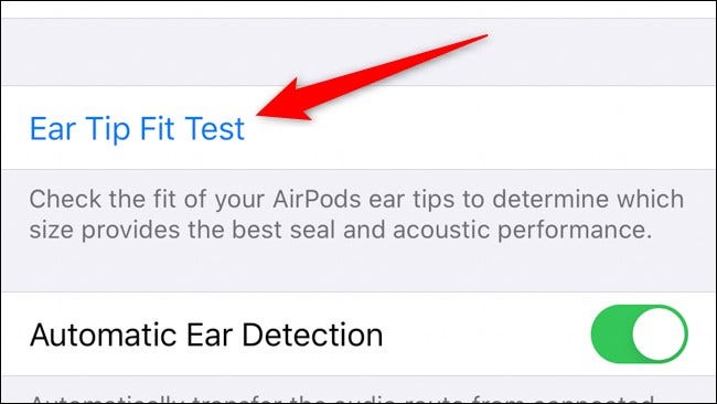Prueba de ajuste de la punta del oído Apple AirPods Pro Select