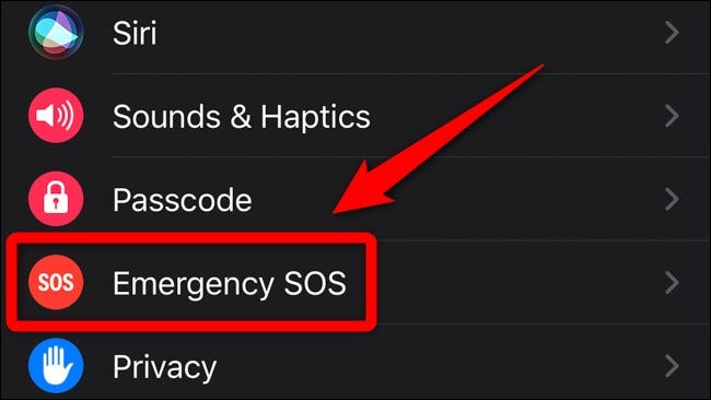 Sélection de l'application d'urgence Apple iPhone Watch SOS